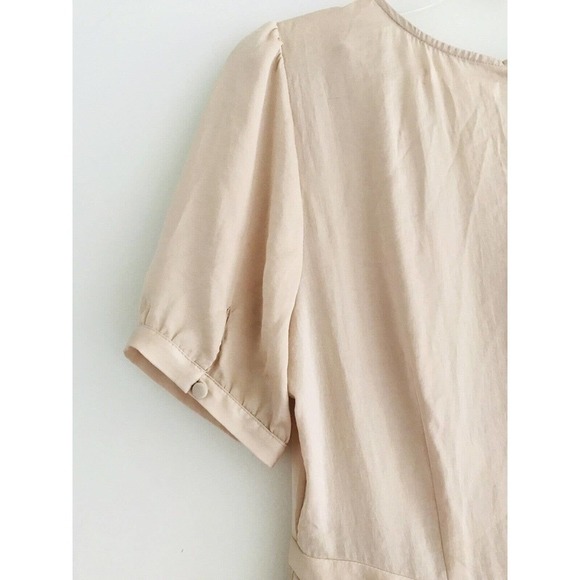 Anthropologie Avec Les Filles | Dress Small Brown V-neck A-line Skater Mini - Picture 3 of 10